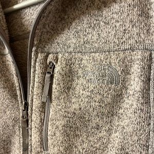 The North Face grey zip up jacket (size boys large) (fits like adult small)